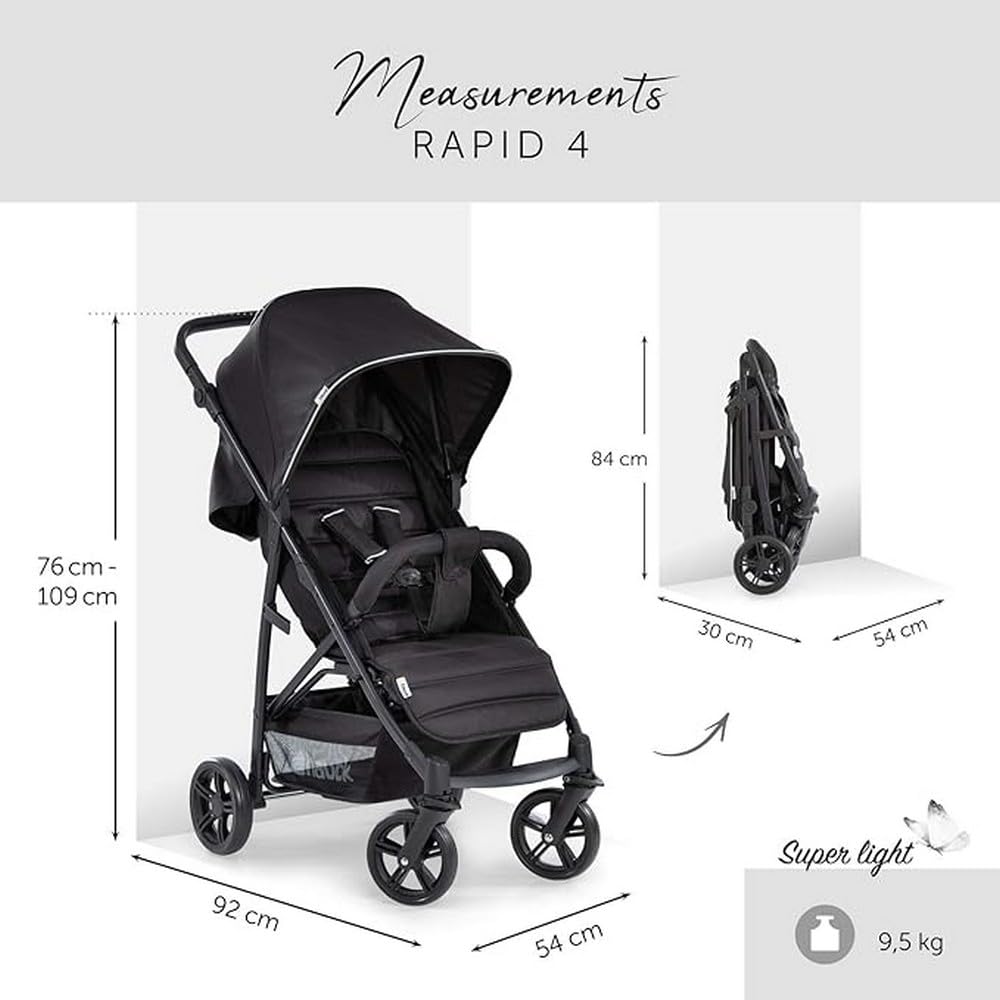 hauck Rapid 4 Buggy bis 25 kg, Schwarz
