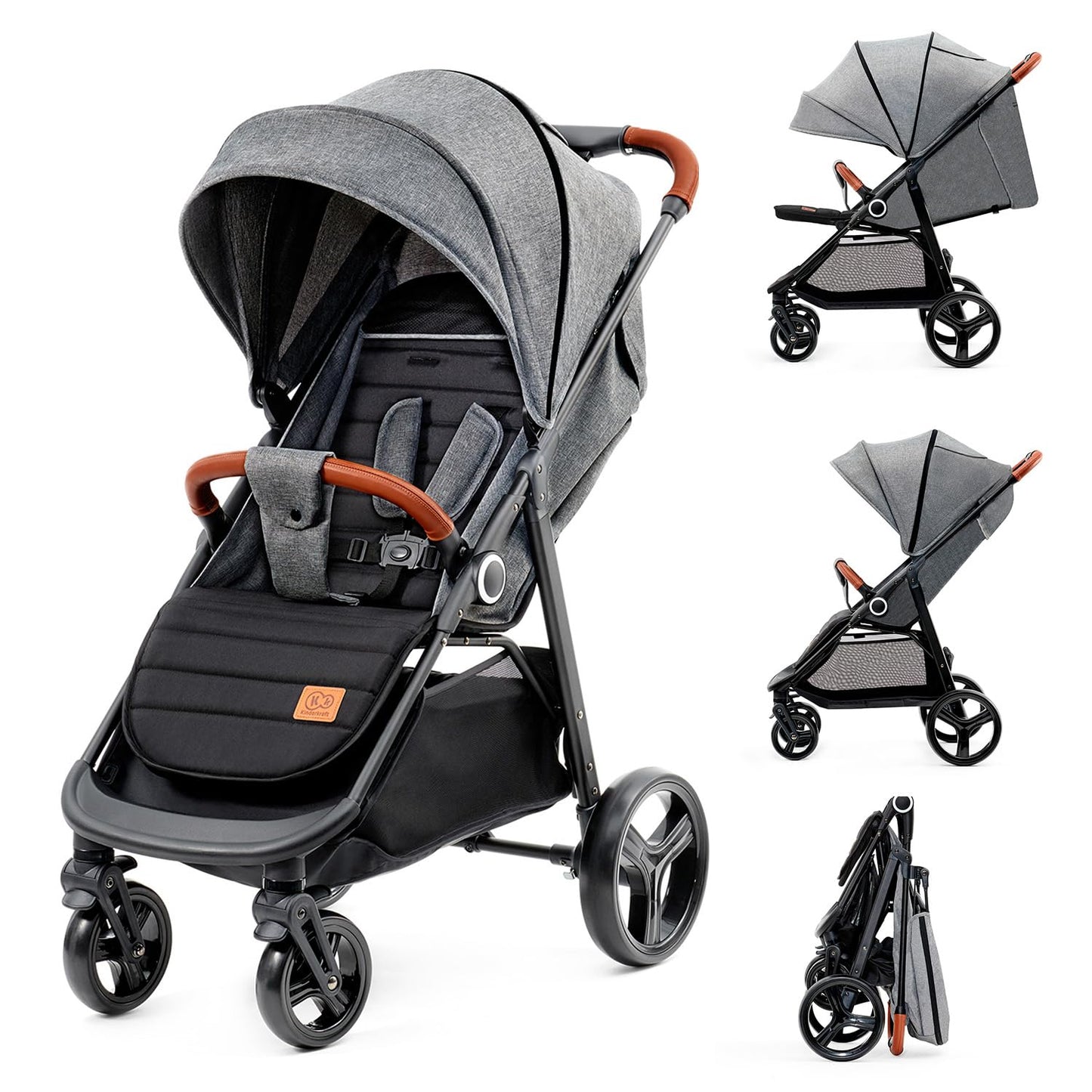 Kinderkraft GRANDE PLUS Buggy 0–22 kg, Grau
