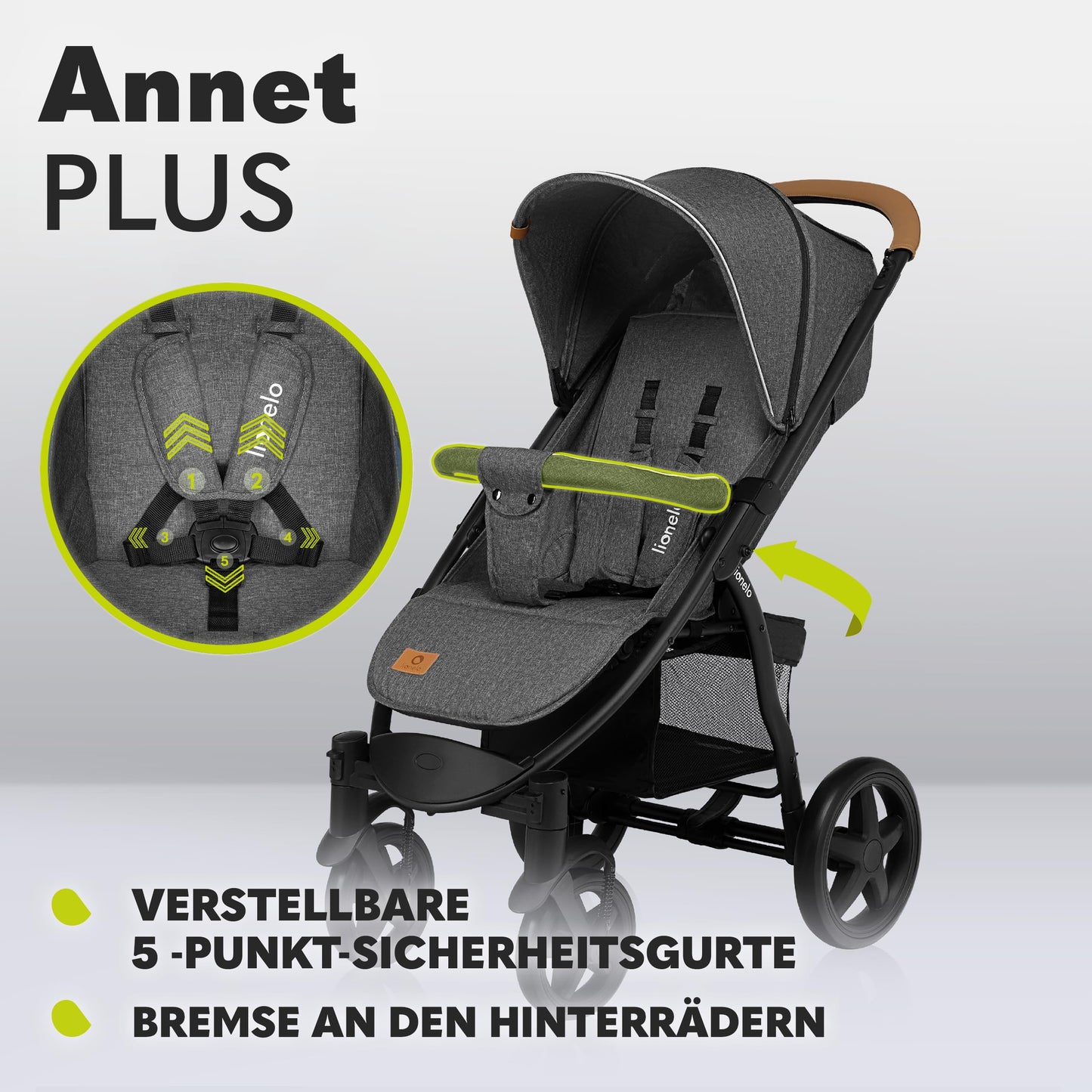 Lionelo Annet Plus Buggy 0–22 kg, faltbar