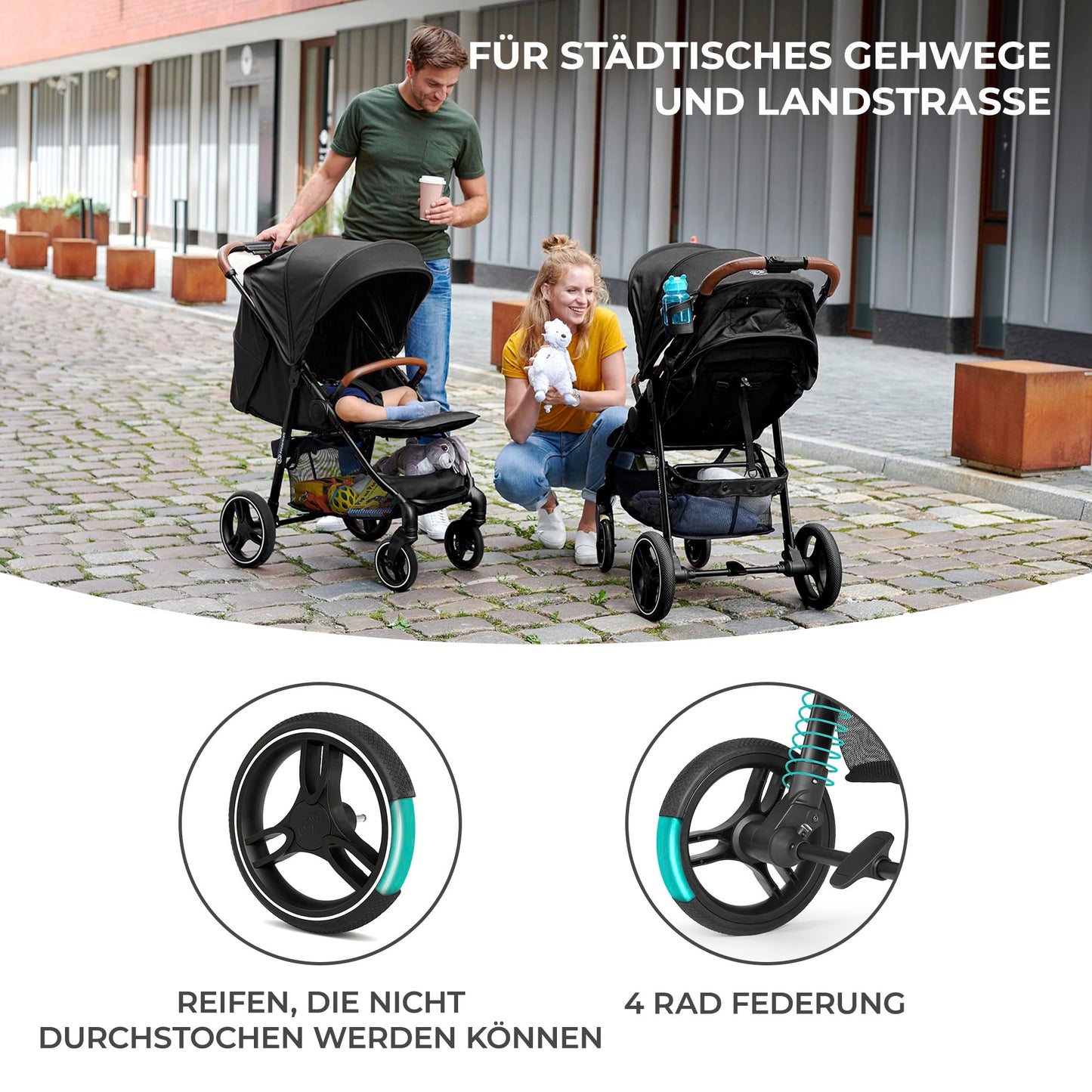 Kinderkraft GRANDE PLUS Buggy 0–22 kg, Grau